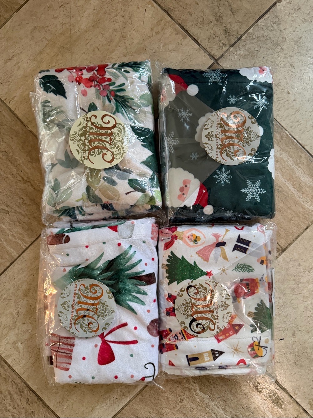 4 minky couture christmas pillowcases BNWT